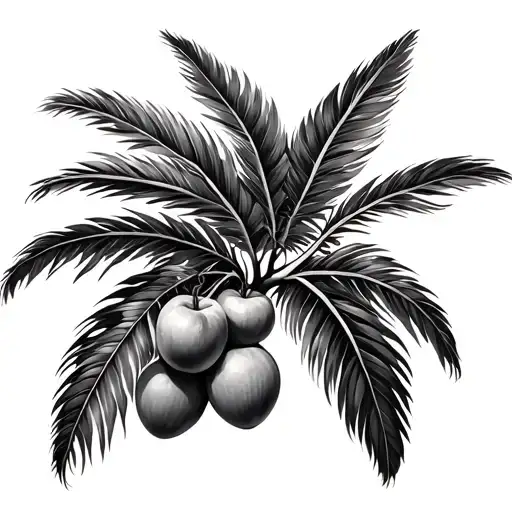 Palm Tree With 12 Leaf With 8 Fruits