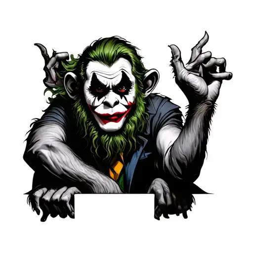A Joker Version Of The Wise Monkeys For Upper Arm
