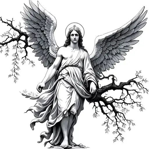 Willow Tree And St Michael Archangel