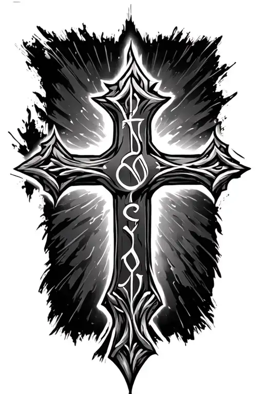 Biblical Word Hineni With A Cross