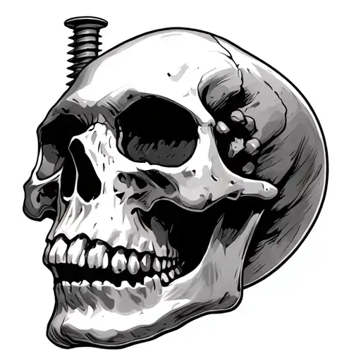 Skull With A Screw In The Head