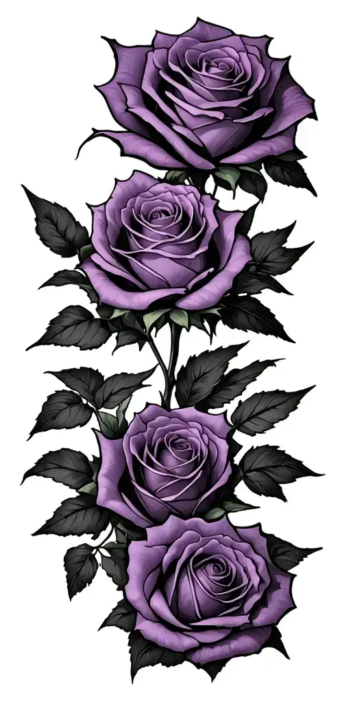 Purple Roses Wrapped Tightly