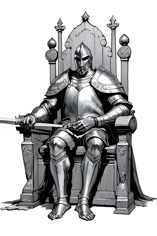 Knight Sitting On A Throne