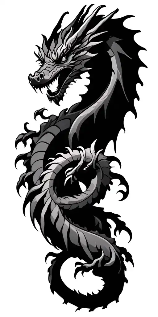 2 Western Style Dragons Intertwined