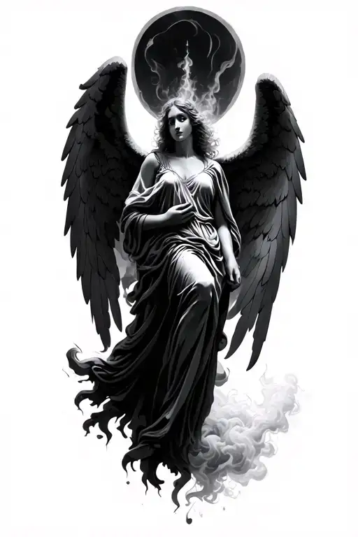 Misguided Angel Being Pulled By Smoke