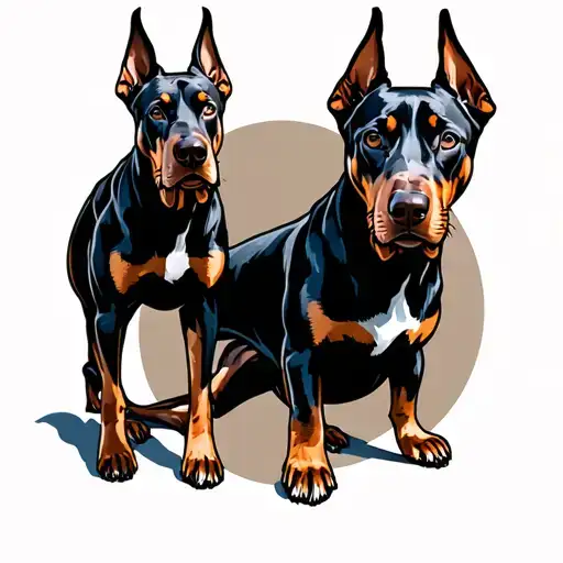 Semicolin Doberman Dogs