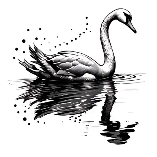 Swan With Dots Around It And Lines Going