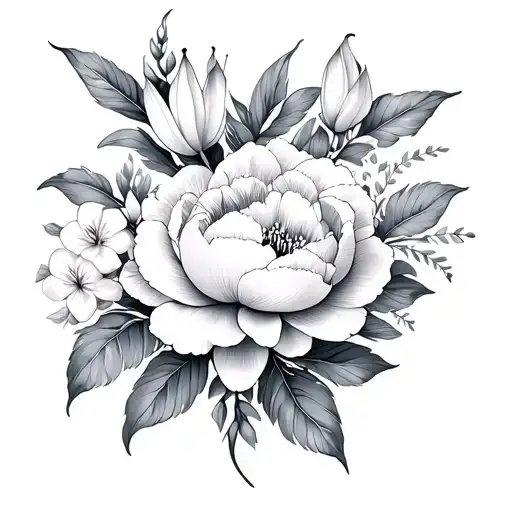Peony Flowers Lily Flowers Jasmine Flowers Thigh Placement