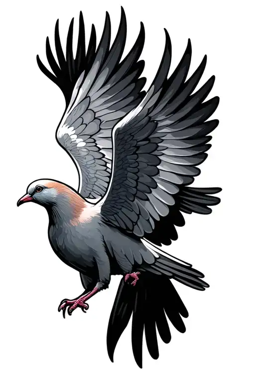 A Dove Open Wings Spread Wide