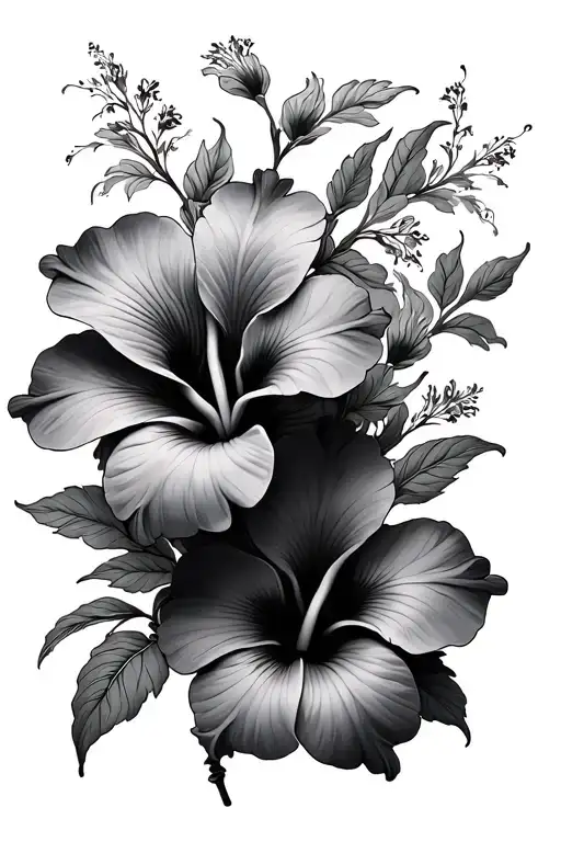Hibiscus Flowers Intertwined