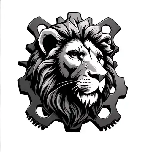 Anchored Lion And Gears