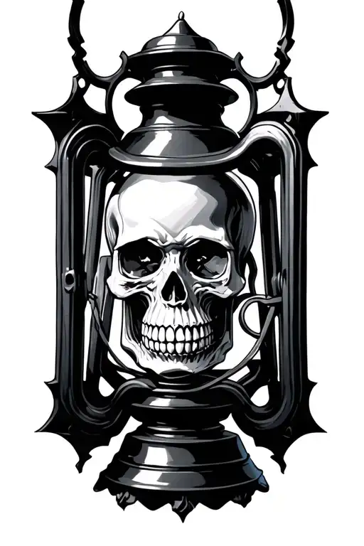 Gothic Lantern With Skull
