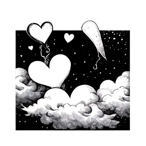 Filler Clouds And Love Hearts