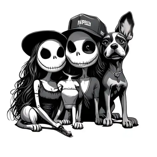 Jack Skellington As Mechanic X Chola Sally X Dog In Sf Hat
