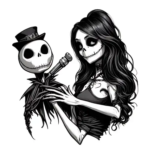 Jack Skellington As Mechanic X Chola Sally