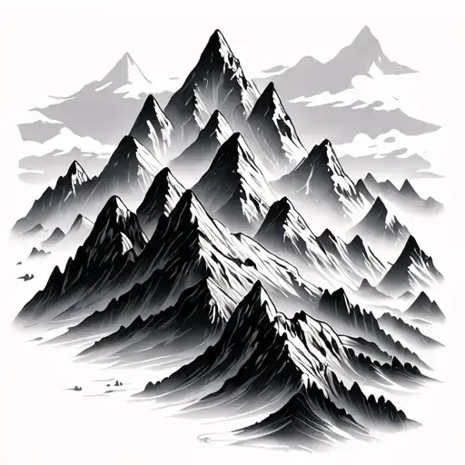 Mountain Range Surrounded