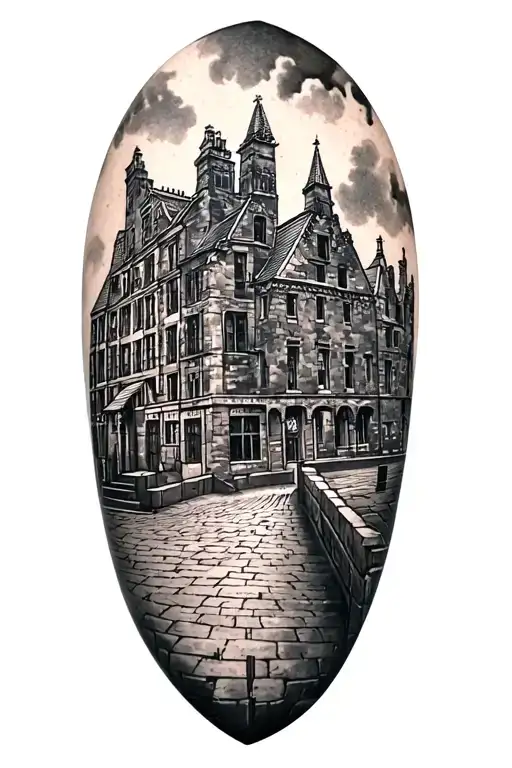 Irish Proclamation And Irish History Inspired Tattoo Featuring Historical Buildings