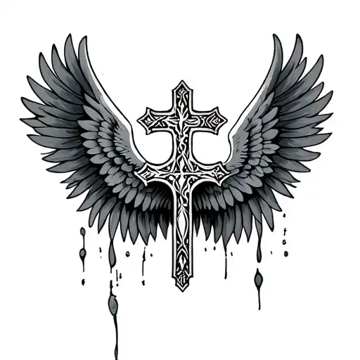 Cross With Wings Spread Wide