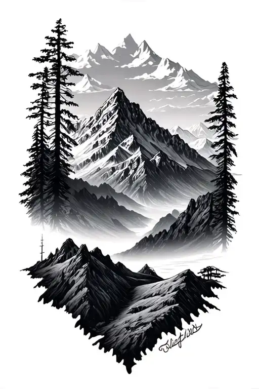 Mountain Range Surrounded