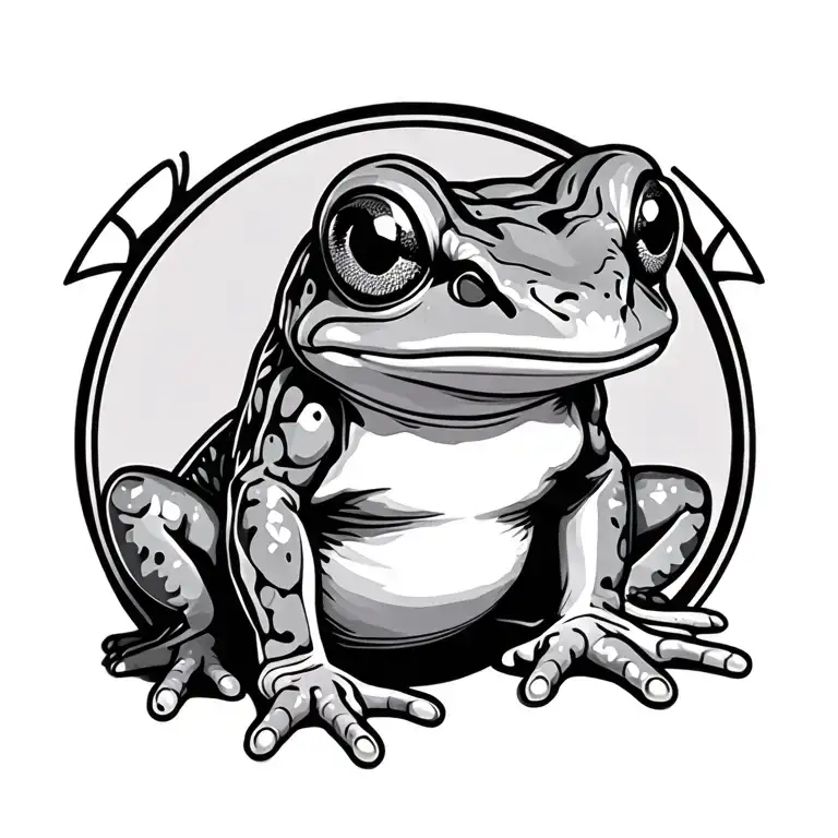 Cyber Sigilism Style Frog Sitting