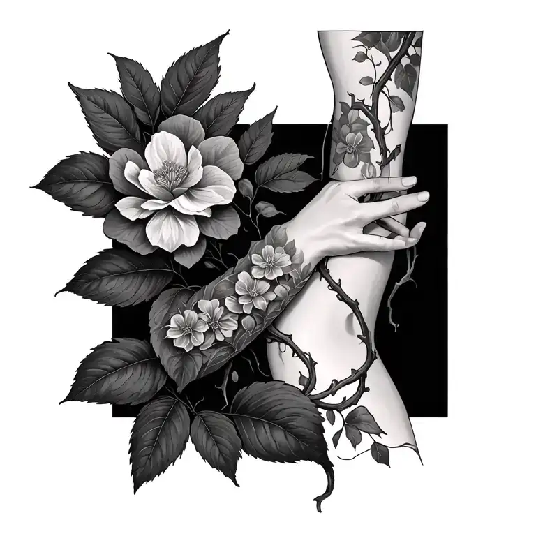 Botanical Edgy Vine Wrap Around The Arm
