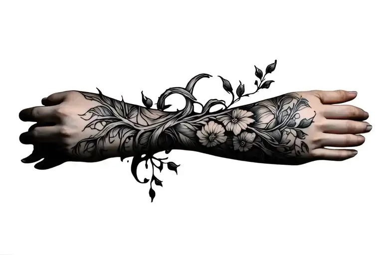 Botanical Edgy Vine Wrap Around The Arm