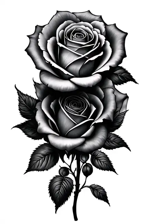 Of Rose Flowers Tattoo Featuring