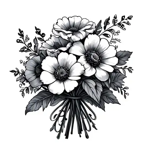 Birth Flower Bouquet Tied