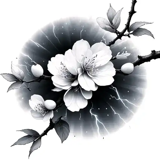 Cherry Blossom But The Branches Are Lightning
