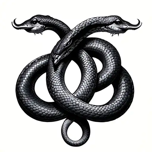 Eternity Knot Made Of Two Snakes Intertwined
