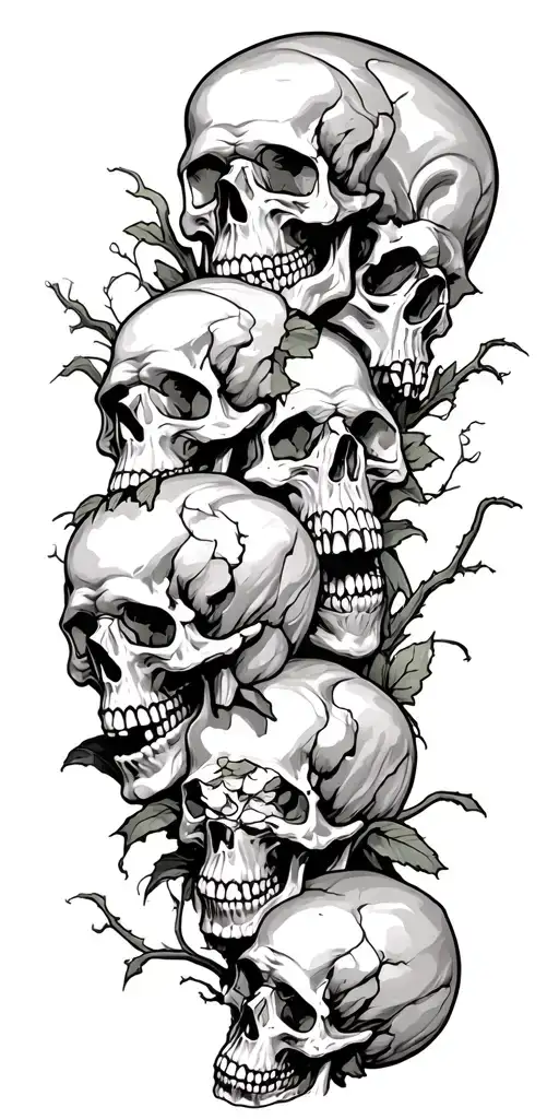 Pile Of Skulls Cemetery Dark Gothic Inspired