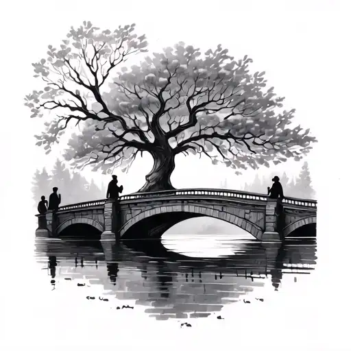 Bridge And Family Tree Branches