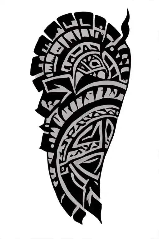 Aztec Tribal Leg Sleeve