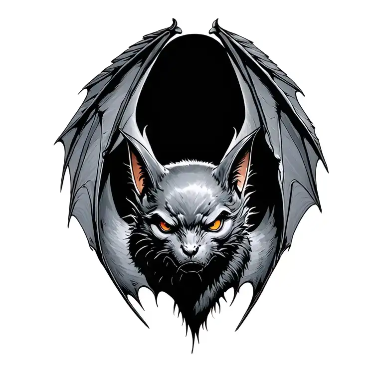 Bat With An Open Wing