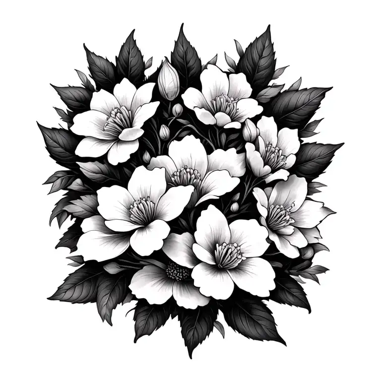 Peace And Jasmine Flowers Intertwined