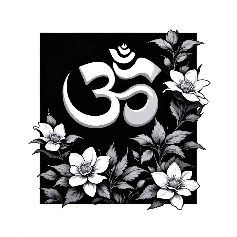 Om And Jasmine Flowers Growing