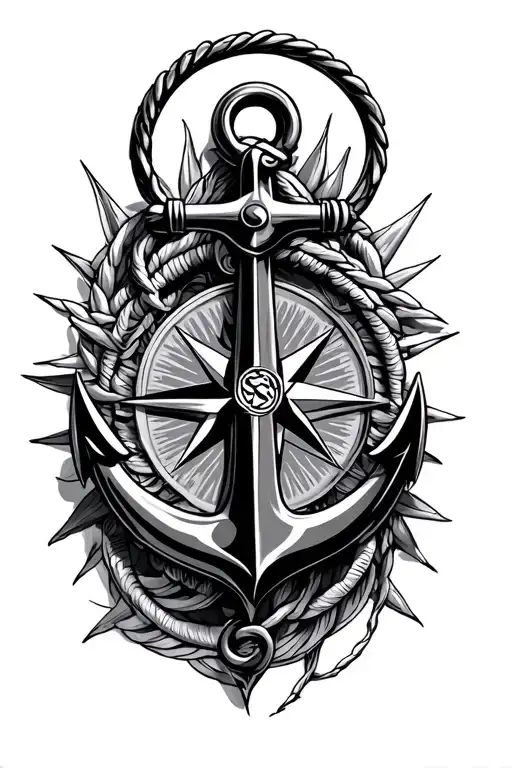 Poseidon Anchor Compass Intertwined