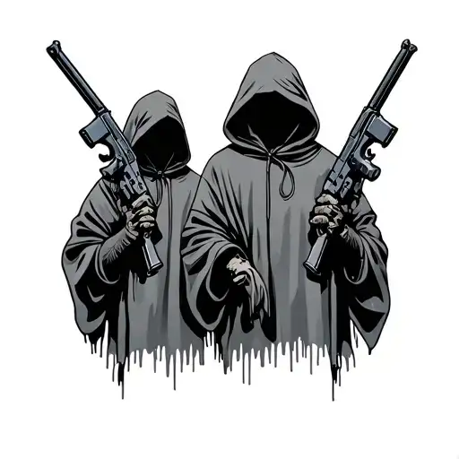 Drugs And Guns Wearing Ponchos