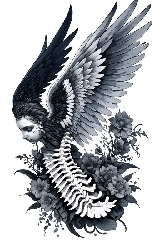 Dreamy Spine And Wings Spread