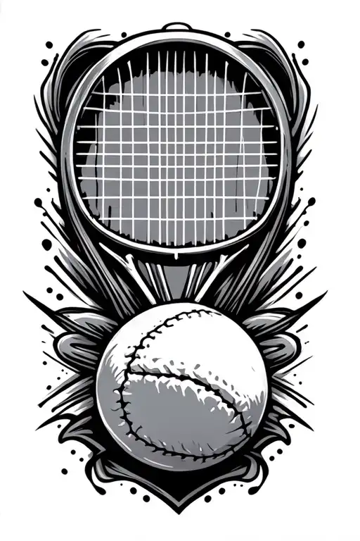 Tennis Racket And Ball