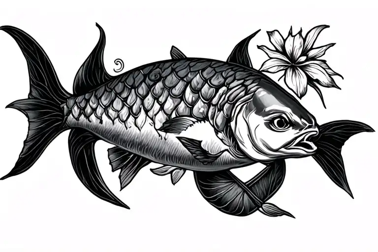 Per Mare Per Terras Thigh Tattoo Design