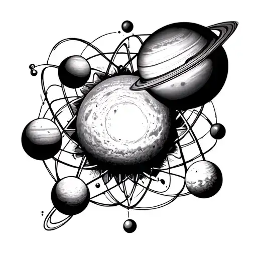 Atomic Model With The Planets As Electrons And The Sun In The Center