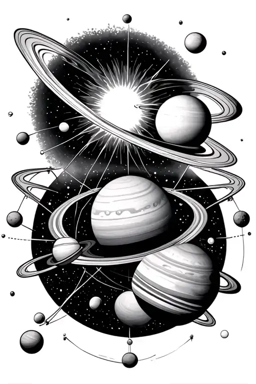 Atomic Model With The Planets As Electrons And The Sun In The Center
