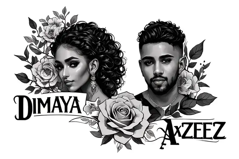 Tattoo With The Names Dimaya And Azeez