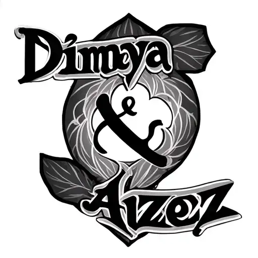 Small Tattoo With The Names Dimaya And Azeez