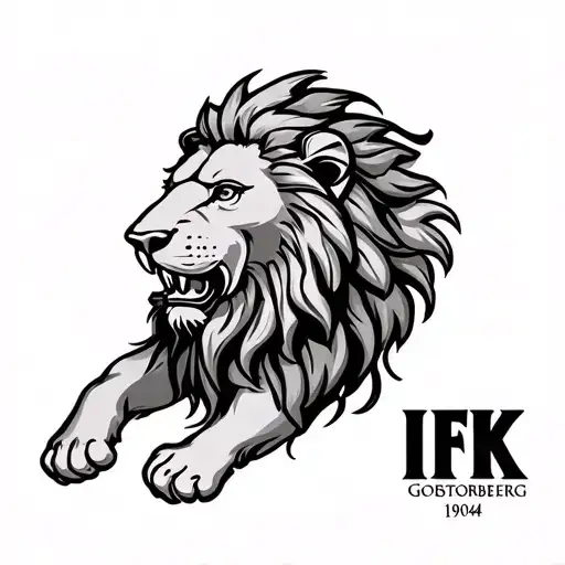 Forearm Lion With Ifk Gothenburg And 1904 Text And The Text Should Be In Color