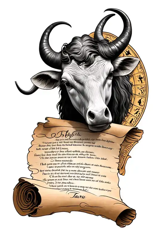 Realistic Taurus Horoscope With Scroll Paper With Bible Verse