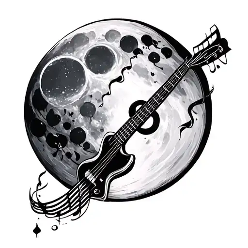 Music With Moon Merging Together