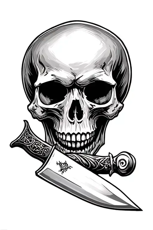 Skull And Knife