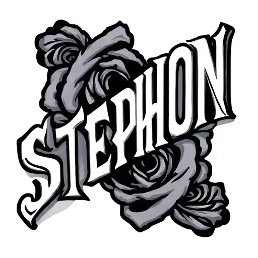 The Name Stephon In A Whimsical Font